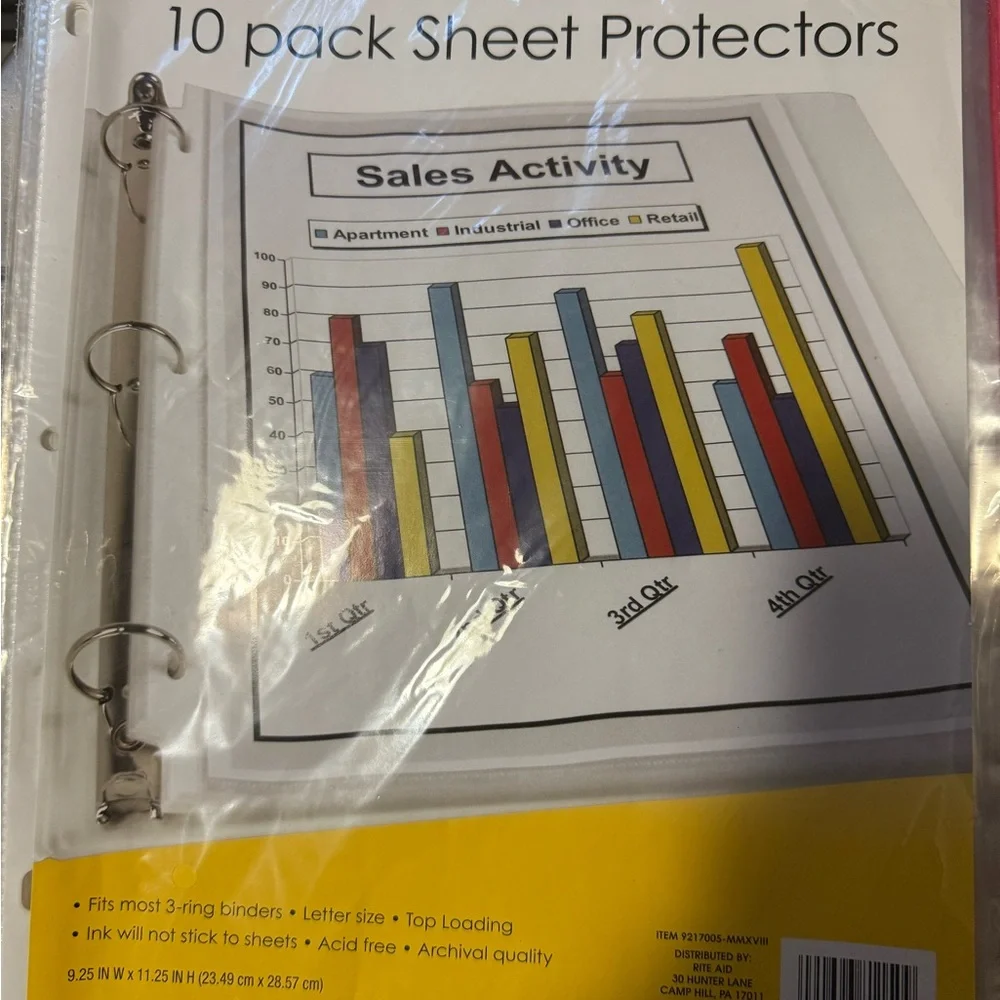 Rite Aid 10 Pack Sheet Protectors 70 in all